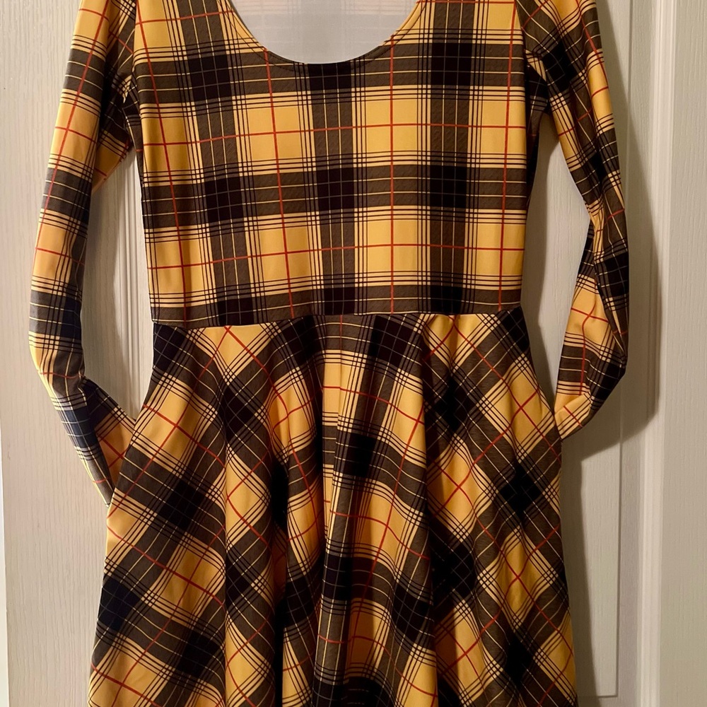 Blackmilk Yellow and Black Skater Dress